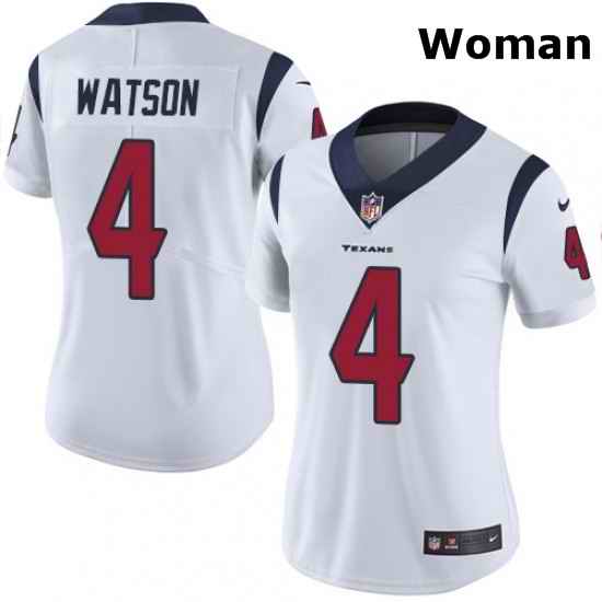 Womens Nike Houston Texans 4 Deshaun Watson Limited White Vapor Untouchable NFL Jersey